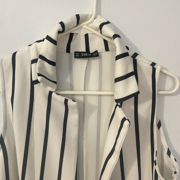 Shein Women's Open Front Long Vest Jacket Casual Sleeveless Longline Medium - Picture 3 of 7